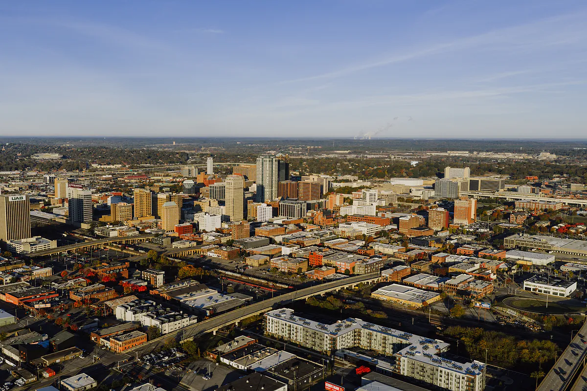 Downtown Birmingham business district viewed from above