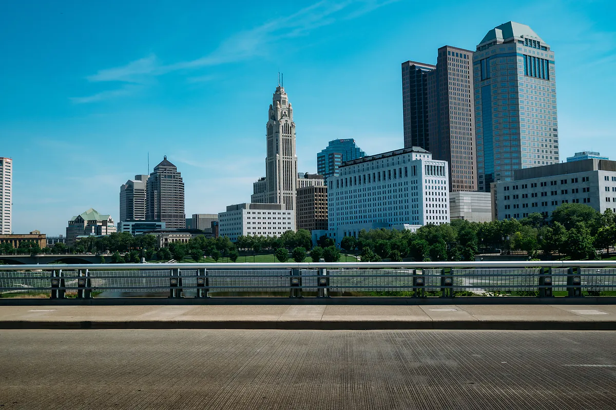Downtown Columbus skyline on a clear day