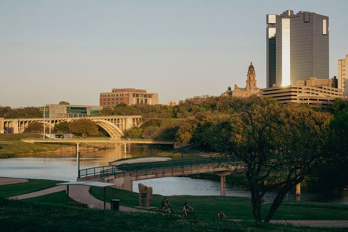 Downtown Fort Worth skyline across the Trinity River