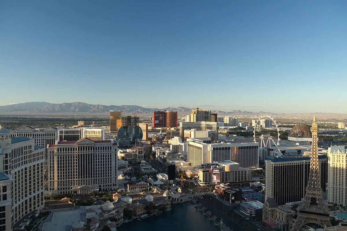 Las Vegas Strip skyline viewed from above