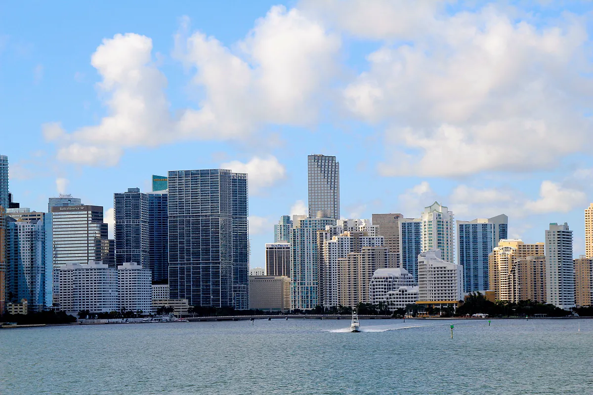 Downtown Miami skyline across the waterfront