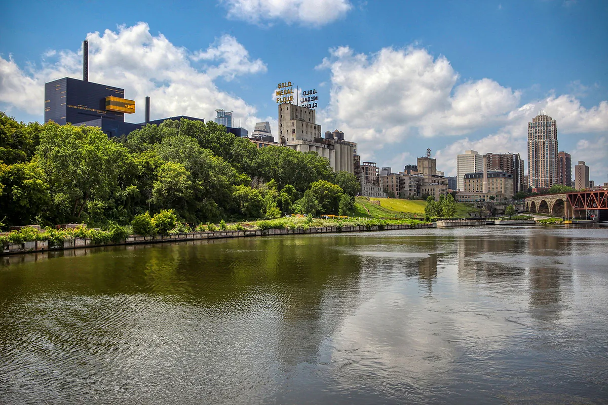 Minneapolis skyline across the Mississippi River