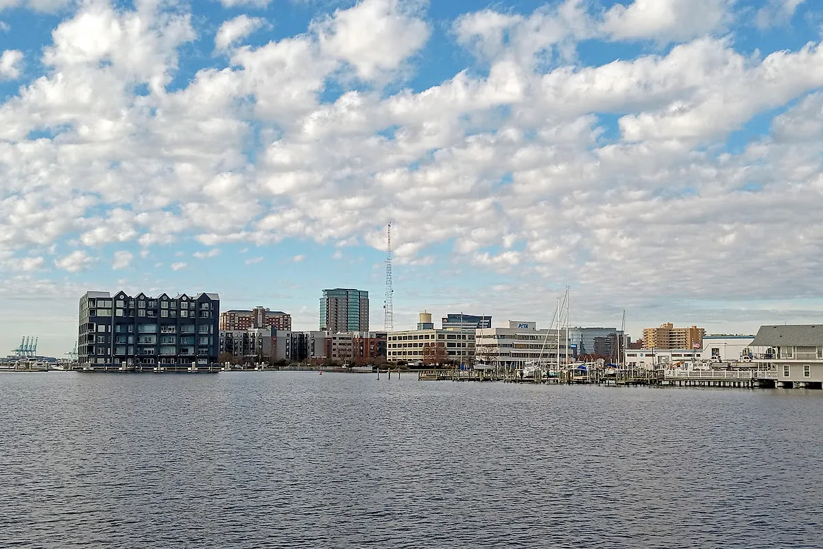 Fort Norfolk waterfront skyline