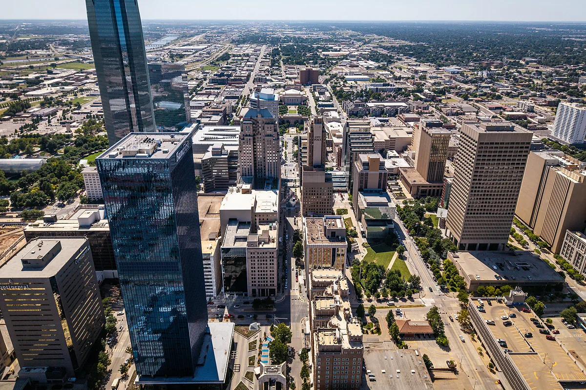 Downtown Oklahoma City viewed from above