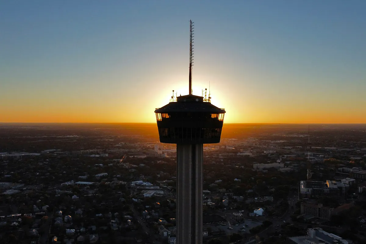 Tower of the Americas above San Antonio at sunset