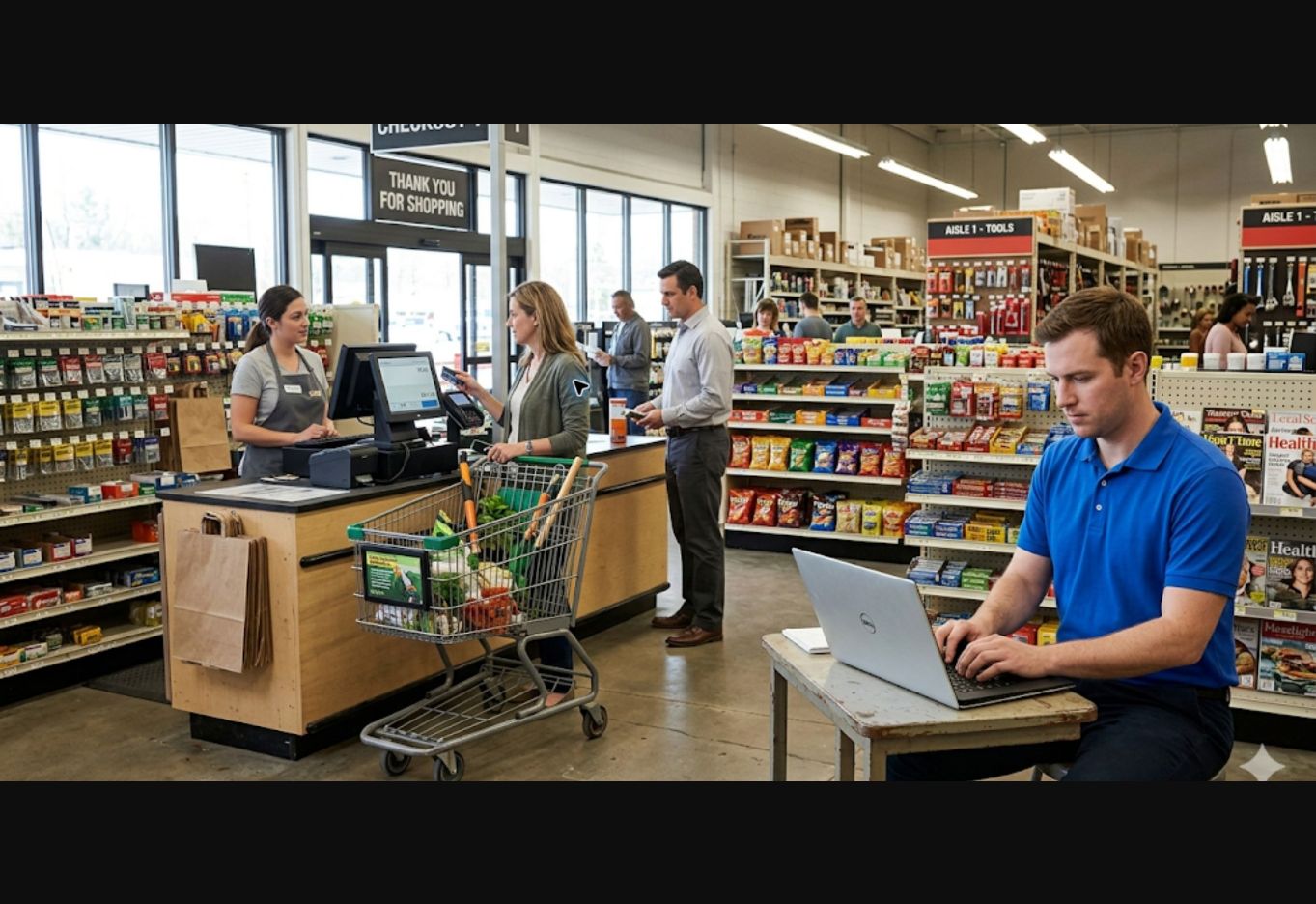Cartennas technician supporting retail store technology and point-of-sale operations
