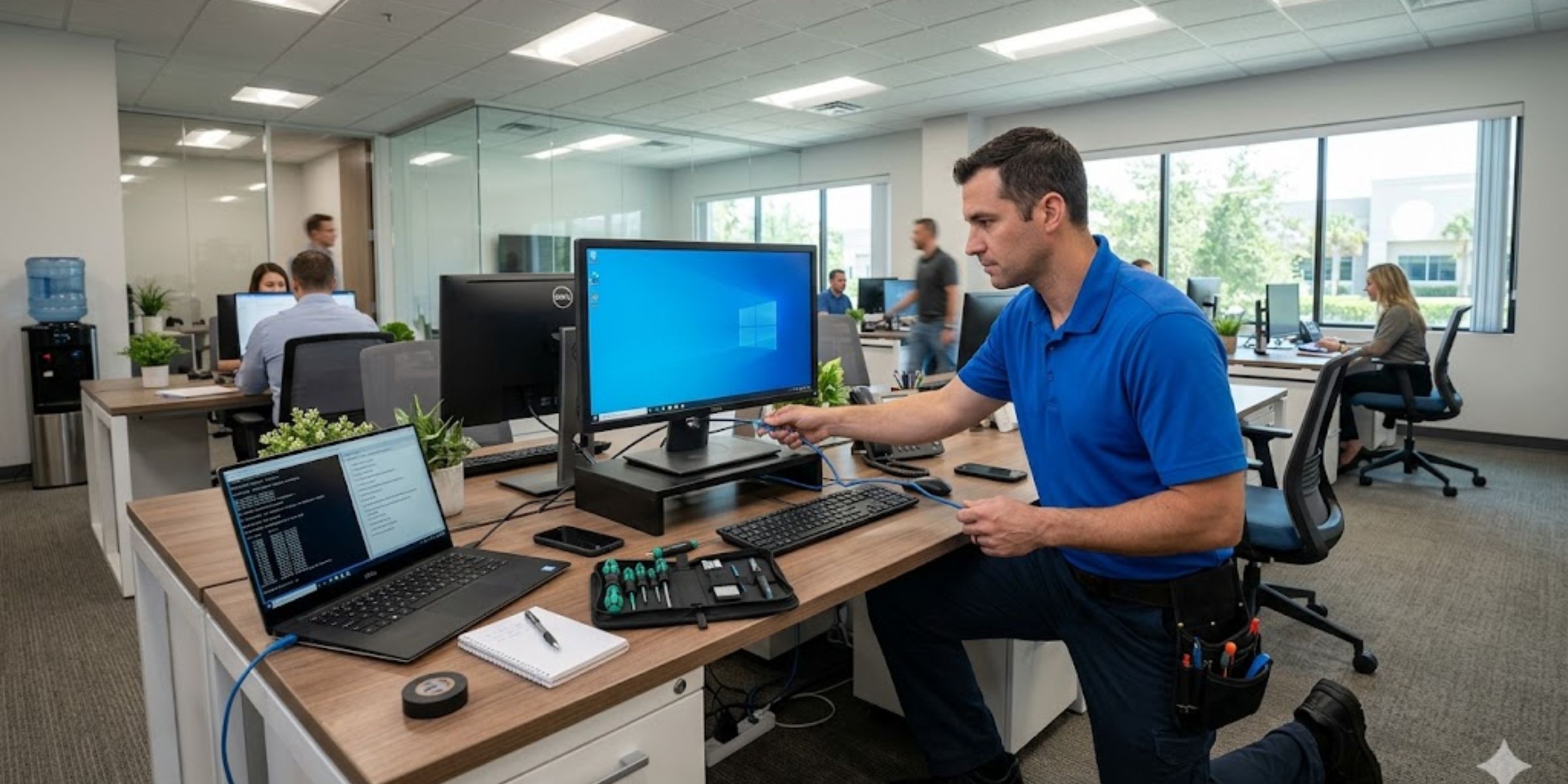 Cartennas technician providing onsite IT support at a business location