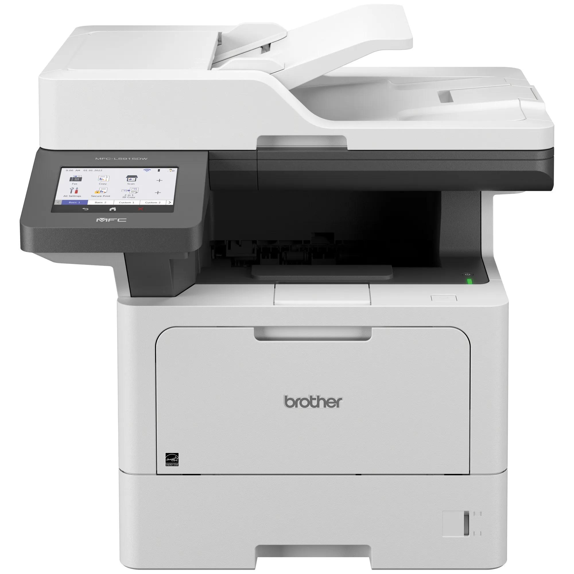 Brother MFC-L5915DW monochrome laser all-in-one printer, front view