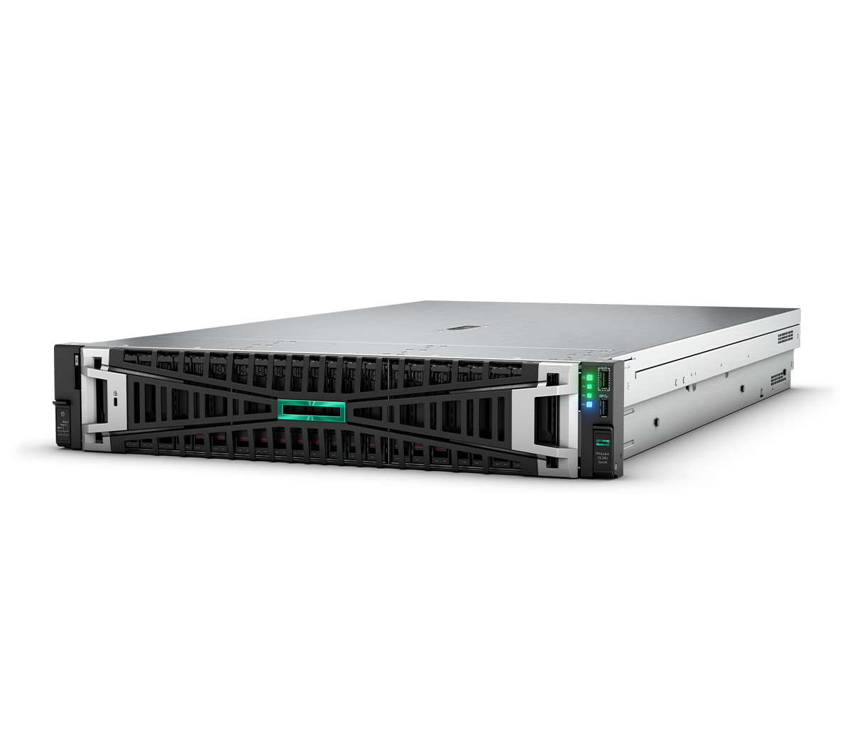 HPE ProLiant DL380 Gen11 rack server, three-quarter front view