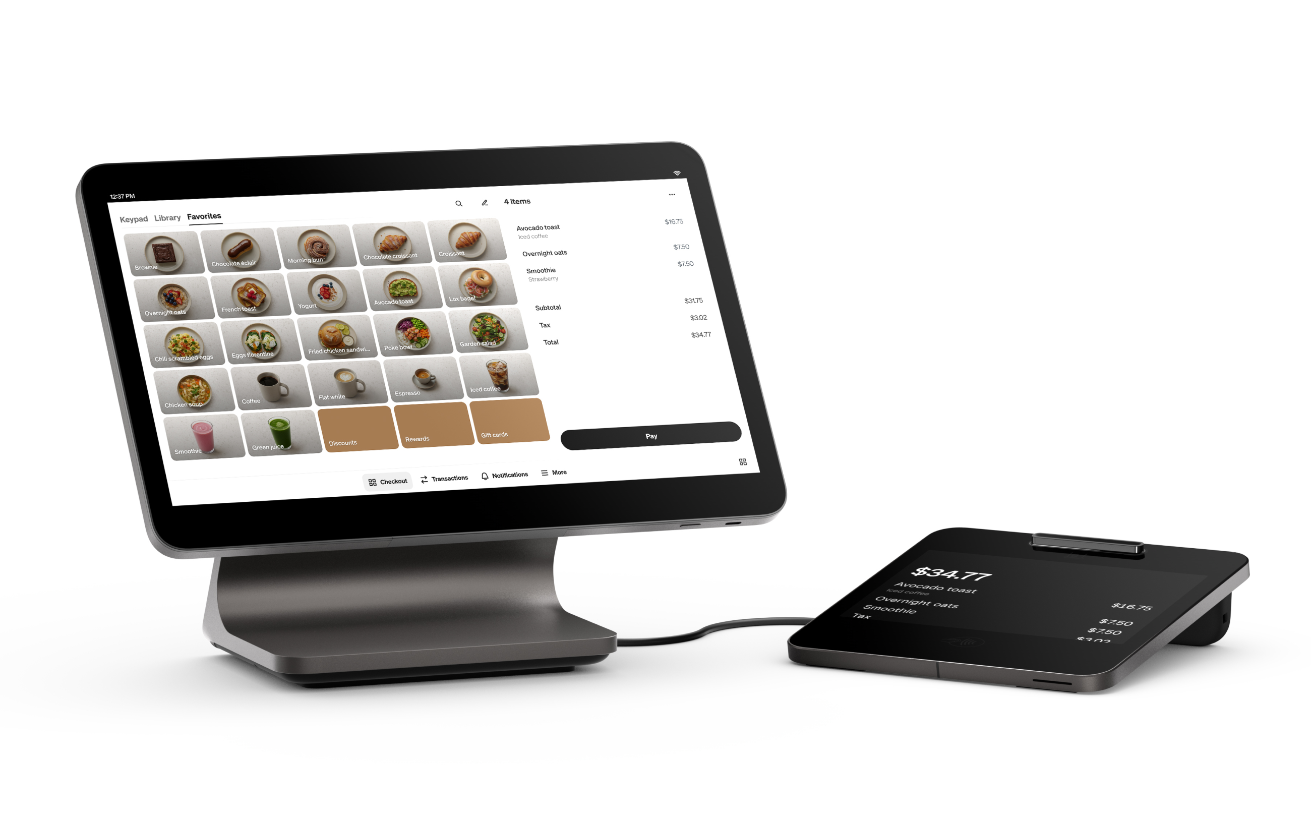 Square Register 2nd Generation point-of-sale system, three-quarter view