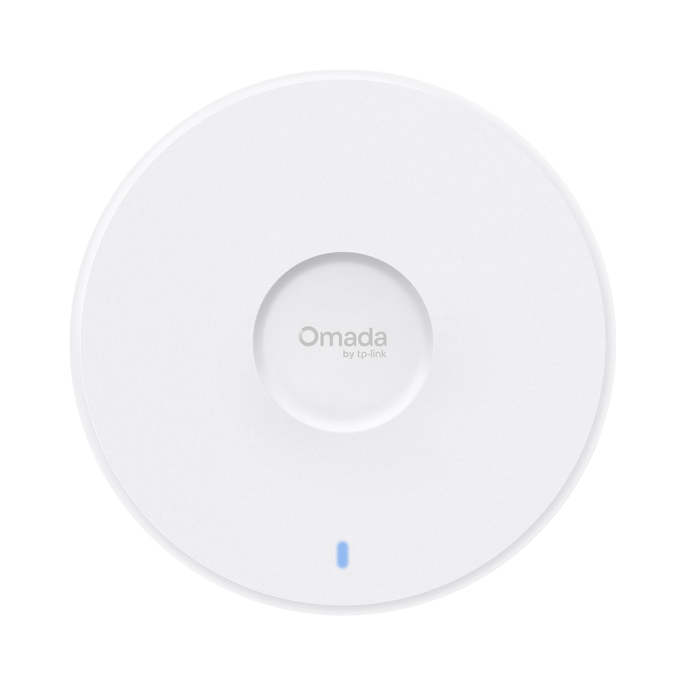TP-Link Omada EAP773 ceiling-mount Wi-Fi 7 access point, front view
